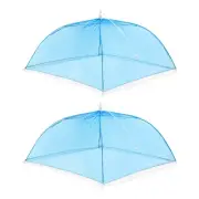 17"X17" Mesh Food Covers, 2 Pcs Collapsible Food Screen Tent Umbrella, Blue