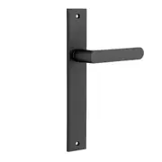 Iver Osaka Door Lever Handle on Rectangular Backplate Matt Black