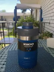 Igloo Logan Sport Vacuum Insulated Jug Stainless Steel 64oz Blue Up To 36 Hours