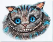 Bead embroidery kit Cheshire Cat needlework kit Art canvas beadwork pattern