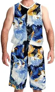 [KQNZT] Basketball Jersey for Men, Jerseys for Men, Men's Athletic Basketball Jerseys, Retro Animal Many Cats