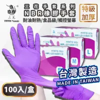 在飛比找momo購物網優惠-【三花】MIT食品級NBR一次性防疫手套(加厚款 無粉 安全
