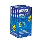 4 Pack - Maxell Standard VHS Video Cassettes