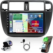 9 Inch Android 13 Car Stereo for Honda Civic 1995-2000 Touch Screen Car Audio Receiver w/Wireless Carplay Android Auto GPS Navigation Bluetooth FM AM AHD SWC Backup Camera Mic, 2+32G