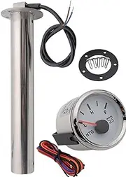 Sewage Level Sensor + 52mm HTG Gauge Water Sender Unit Sewage Meter Sensor for Auto Car Marine Boat RV 0-190 Ohm 100mm ~ 600mm Fuel Gauge(with 275mm Sensor)