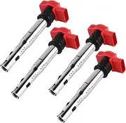 FLYPIG Ignition Coil Packs UF529 for Audi A4 A6 Q7 R8 S4 S5 TT VW Beetle CC Eos Touareg 3.0L 3.2L 4.2L 5.2L Passat Golf GTI Jetta Replacement for 06E905115E 06E905115F 06E905115A 06E905115C 07K905715A