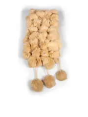 Beige Fur Pom Pom Scarf