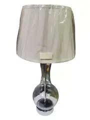 Kenroy Home Decanter 28.75-in Chrome 3-Way Table Lamp with White Shade