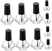 10Pcs Transparent Glass Nail Polish Bottles with Brush - Refillable Empty Nail Polish Containers for Easy Storage and Travel