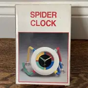 80s VINTAGE New In Box TT DESIGN POP ART Spider WALL/DESK CLOCK MEBUS INSPIRED