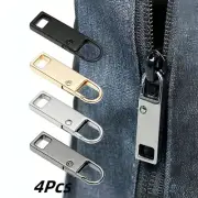 4pc Metal Zipper Pullers – Replacement Detachable Zipper Heads for Bags & Jacket