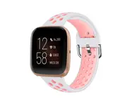 Smart Watch Wristband 2-color Silicone Strap Reverse Buckle Watch Band for Fitbit Versa 2 1-8