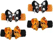 [Abaodam] 4pcs Halloween Hair Band Elastic Headbands Bows for Boys and Girls for Parties Birthdays and Festivals Includes and Headbands