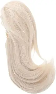 DECORNIJIA White Heat Resistant Faux Hairpiece Large Claw Clips Ponytail Extension for Elderly Women Stylish and Easy to Manage Wig