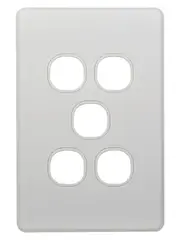 Lucci Power Quantum 5 Gang Plate Only in Matte White