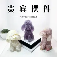 在飛比找蝦皮購物優惠-貴賓 狗狗 萌寵犬仿真擺件 水晶滴膠療愈擺飾 桌面 辦公 家