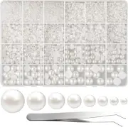 11070 Pcs Flat Back Pearl 8 Sizes Half round Pearls Flatback Pearl Beads Half Pe