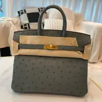 在飛比找PopChill優惠-[二手] Hermes birkin 25鴕鳥皮杏仁綠金釦