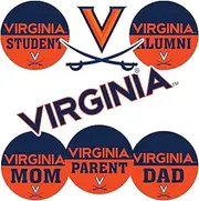 Desert Cactus University of Virginia Sticker Cavaliers UVA Wahoos Vinyl Decals Laptop Water Bottle Car Scrapbook (Round Family)