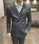 FINDSENSE品牌 韓國男 修身版型細條紋 小西裝 西裝外套 單件外套
