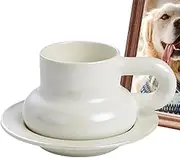 Ceramic Coffee Mug, Ceramic Tea Cup, Elegant Container with Handle, White, Black, Reusable Design, for Workplace, Restaurant, Home, Picnic, Kitchen, Daily Cafe Use