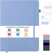 Journaling Notebooks, 8.5" x 11" College Ruled Notebook Journal for Women Men, Hardcover Leather Journals for Writing, Professional Large A4 Lined Notebooks for Work, Thick Paper, Lay Flat, Blue