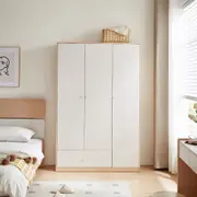 Qirat Armoire/Minimalist Wood Bedroom Wardrobe with Shelves and Drawer