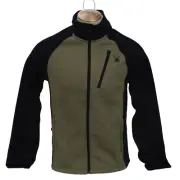 Spyder Men's M Green Black Full Zip Waffle Knit Jacket Fleece Lined