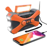 10000mAh Emergency Flashlight Torch Power Bank Solar Radio with Flashlight Aste Solar Hand Crank USB AM FM NOAA Weather
