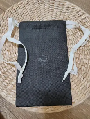The Eighty Twenty 80/20 黑 緞帶 提袋 購物袋  環保袋 收納袋 不織布材質
