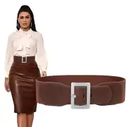 Wide Elastic Belt for Women Stretch Cinch Waist Belt for Ladies Dresses with ...