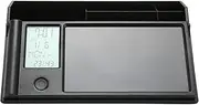 Desk Organizer with Clock,Function Electronic Calendar Desktop Storage Box with LCD Writing Pad,Digital Indoor Thermometer Humidity Display,for Home Office