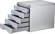 Desktop File Cabinet 5-Layer, Aluminum Alloy Multi-Layer Storage Box Drawer Can Be Locked, Used for A4 Paper, Magazines, Paperwork and Documents (Size : 30×36×30.5cm)