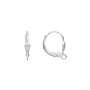 10 Silver Plated Round Leverback Shell Ear Hooks Earring Findings