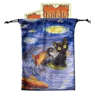 [Generic] Tarot Card Holder Pouch, 13x18cm Drawstring Bag Storage Holder, Jewelry Carrying Pouch for Tarot Enthusiasts Hand, Secure for Cards and Oracle Decks