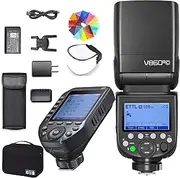 Godox V860III-C Flash with XProII-C Trigger for Canon, Camera Flash Speedlite 7.2V/2600mAh Li-ion Battery, 2.4G Wireless HSS 1/8000 1.5s Recycle Time 10 Levels LED Modeling Light for Canon EOS Cameras
