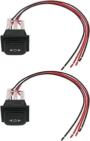 ECSiNG 2pcs KCD4 6 Pin Waterproof Switch with Instant Polarity 3 Positions AC 20A-125V 16A-250V for Linear Drives Cranes RV Trailer Jack Wheels
