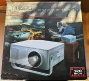 The Black Series Portable Entertainment Projector 120" Screen - NEW Open Box