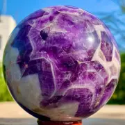 287G Natural beautiful Dream Amethyst Quartz Crystal Sphere Ball Healing