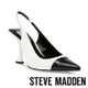 STEVE MADDEN-NILES 拼接尖頭繞踝高跟鞋-黑白色