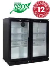 Bar Fridge Two Glass Sliding Doors 215L Exquisite Takeaway Restaurant