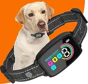 Dog Bark Collar, Rechargeable Smart Barking Collar,Anti Barking Training Collar with 8 Adjustable Sensitivity Beep Vibration,Automatic Stop Bark Collar for Large Medium Small Dogs (Black)