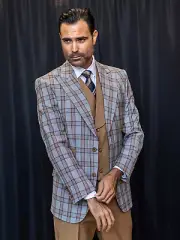 NWT 48R MENS COPPER 2 BUTTON 3PC COMPOSE SUIT DB VEST,MODERN FIT, 2 SIDE VENT