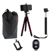 Travel Flexible Tripod Bluetooth Selfie Stick Phone Holder Kit +Pouch,US seller!