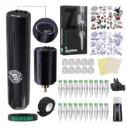 Dragonhawk Wireless Tattoo Pen 2 Batteries Complete Tattoo Kit Beginner Tattoo