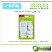 Korjo 4 USB World Travel Power Adaptor Charger Plug AU NZ UK EU US JAPAN