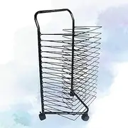 Art Drying Rack for Classroom,Canvas Rack Art Storage with 4 Swivel Casters,Suitable for Home and Art School Drying Rack 16 Shelves