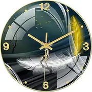 14 Inch Simple and Creative Mute Wall Clock,Crystal Porcelain Painting Wall Clock Creative Modern Minimalist Mute