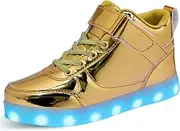 [FEANCY] Kids Light Up Trainers LED Shoes High Top Luminous Flashing Trainers USB Charging for Boys Girls Sneakers