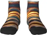 [pvinnk] Beach Maui Hawaii Sunset Sea Waves Clouds Print Functionality Socksing Adult Socks For Workout Winter Warmth And